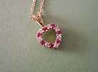 Vintage Ruby Rhinestone Heart Necklace  