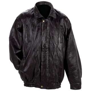 Mens Black Grain Lambskin Leather Sports Jacket  