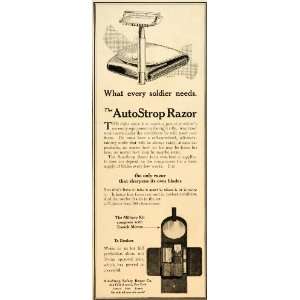  1918 Ad AutoStrop Safety Razor Military WWI Soldier Kit 