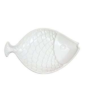  Andrea By Sadek 12.5l White Fish Plates (2) Patio, Lawn 