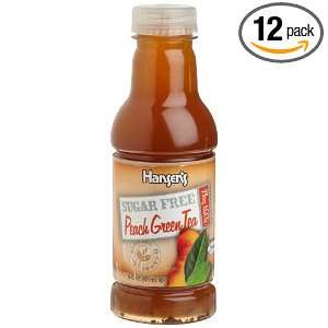 Hansens Peach Green Tea, Sugar Free, 16 Ounce Bottles (Pack of 12 