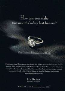1999 De Beers Diamond Engagement Ring Magazine Ad  