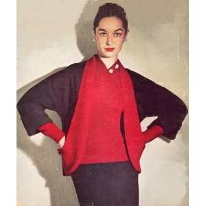 Vintage Knitting PATTERN to make   Dolman Suit Jacket Sweater 1950s 