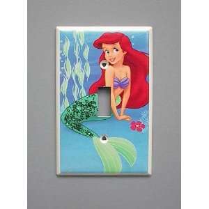 Princess Ariel Little Mermaid Single Glitter Switch Plate switchplate 
