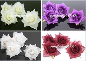 10 silk rose heads multicolor wedding decoration flowers 7cm  