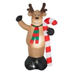  7ft Airblown Inflatable Christmas Reindeer w/ Candy Cane 