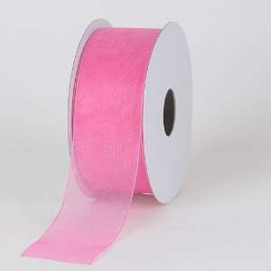  Sheer Organza Ribbon 1 1/2 inch 25 Yards, Hot Pink Health 