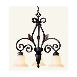 Liz Jordan Lighting 4433 56 Copper Bronze with Aged Gold Leaves Tuscan 