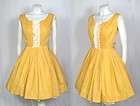 yellow lace 1950s dress  