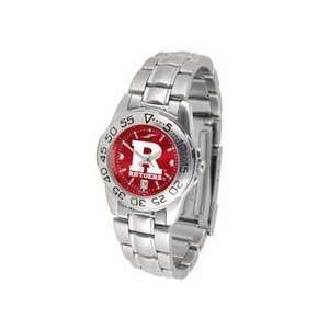 Rutgers Scarlet Knights Sport AnoChrome Ladies Watch with Steel Band 