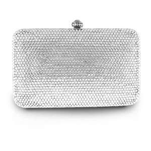  White Austrian Crystal Rectangle Minaudiere Bag Cell 