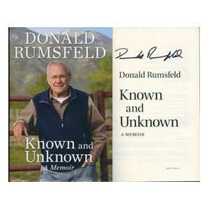  Donald Rumsfeld Known and Unknown Signed Book Sports 