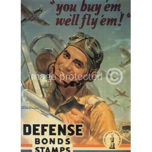  You Buy Em Well Fly Em WWii US Aaf Vintage Poster   11 x 