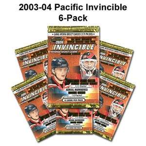  Pacific Invincible 2003 04 Nhl Hockey Trading Card 6 Pack 
