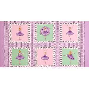  44 Wide At The Barre Panel Ballerinas Lavender Fabric By 