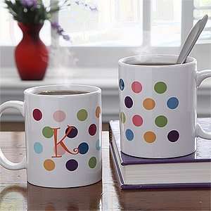  Personalized Coffee Mugs   Polka Dot