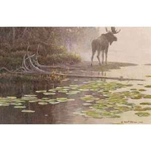  Robert Bateman   Moose at Waters Edge