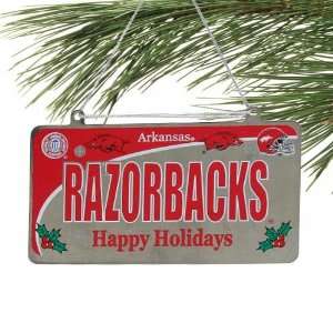  Arkansas Razorbacks Metal License Plate Ornament Sports 