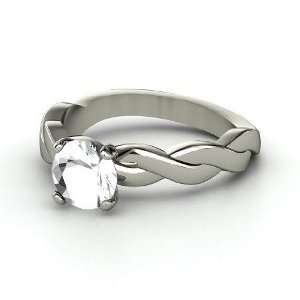  Ariadne Ring, Round Rock Crystal 14K White Gold Ring 