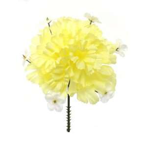  100 Carnation With Gypsophila 5 Yellow Artificial Silk Flower 