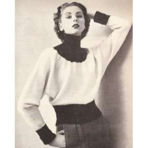 Vintage Knitting PATTERN to make   Knitted Designer Bat Wing Sweater 