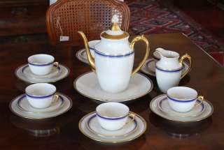  transferware porcelain Limoges coffee / tea set by Robert 