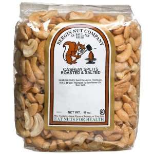  Bergin Nut Company Cashew Splits, Roasted Salted, 16 oz 