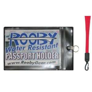  BLACK Water Resistant Passport Holder with RED Lanyard 