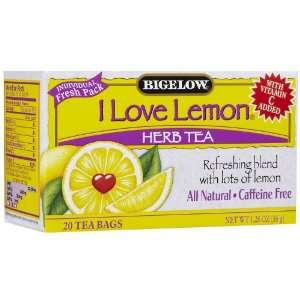 Bigelow I Love Lemon Tea Bags, 20 ct, 3 Grocery & Gourmet Food