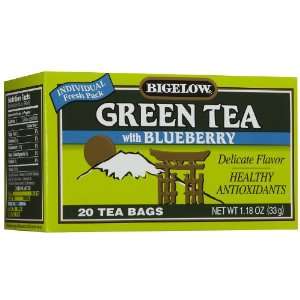 Bigelow Green Tea w/ Blueberry Tea Bags, 20 ct, 3 pk  