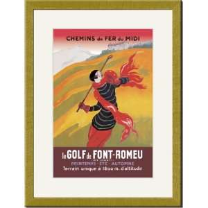   Gold Framed/Matted Print 17x23, Le Golf de Fon Romeu
