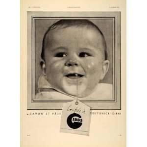  1937 French Ad Gibbs Toothpaste Baby First Tooth Smile 