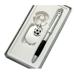 Soccer Key Ring W/Chrome Name Plate With Matching Soccer 