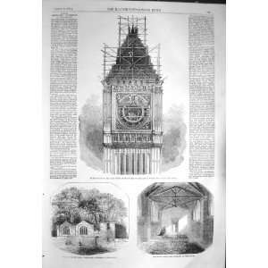   1856 CLOCK TOWER PALACE PARLIAMENT WESTMINSTER ROMAN