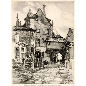  1919 Photolithograph Chateau de la Reine Blanche Rue des 