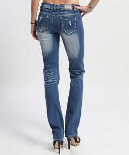 MOGAN 25~32 Ladies Heavy DESTROYED BOOTCUT JEANS Low rise Ripped 