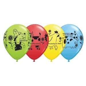   Farm Animal Latex Balloons Asst. Colors Party Supplies Toys & Games