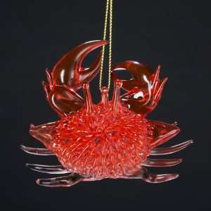  Club Pack of 12 Under the Sea Red Spun Glass Crab 