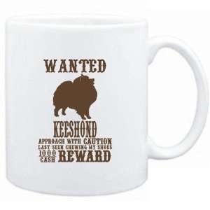  Mug White  Wanted Keeshond   $1000 Cash Reward  Dogs 