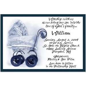   Christening and Baptism Invitations   Heirloom   Duet Carriage Baby