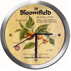  BLOOMFIELD 14 Inch Coffee Metal Clock Quartz Movement 