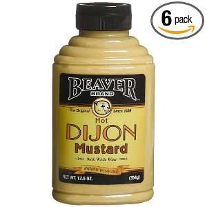 Beaver Brand Dijon Mustard with Wine, 12.5 Ounce Squeezable Bottles 