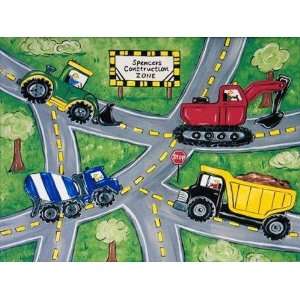  Construction Zone Canvas Reproduction with Personalization 