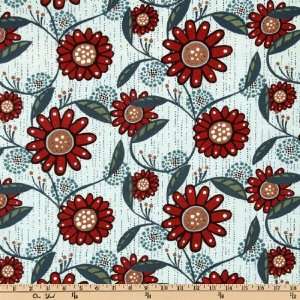 43 Wide Bryant Park Floral Rain Light Blue Fabric By The 