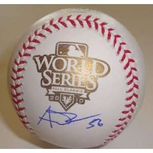 Andres Torres Signed Baseball   2010 W S COA 1   Autographed Baseballs 