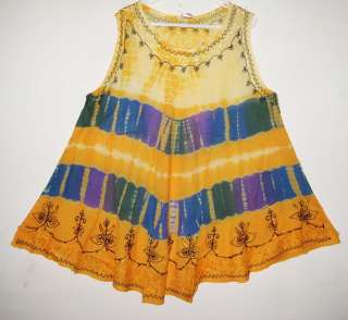 RETRO Hippie Gypsy Tie Dye Circle Top 12 Colors PNA 11  