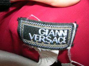 GIANNI VERSACE COUTURE Red Silk Roses Evening Gown 42/8  
