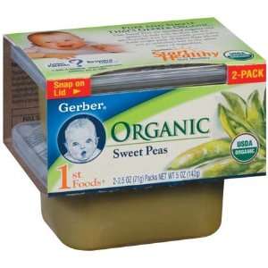 Gerber 1st Foods Baby Foods Organic Sweet Peas 2.5 Oz   8 Pack  