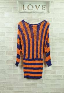 2011 fashion women sweater lady girl winter Color vertical striped 
