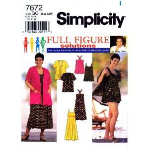  7672 Sewing Pattern Womens Full Figure Jacket Bathing Dress Suit 